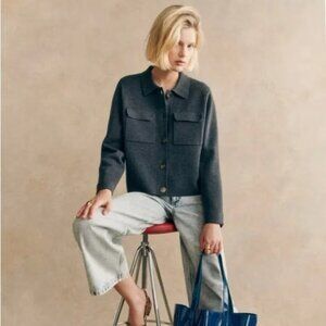 Sézane Betty Cardigan in Charcoal L